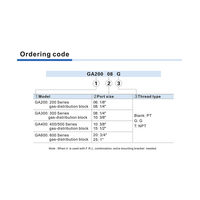 GA60020T AIRTAC DIVERTER BLOCK<BR>GA600 (DB) SERIES 3/4" NPT